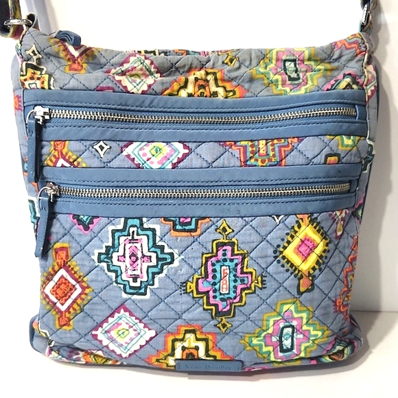 Vera Bradley Iconic Triple Zip Hipster Painted Southwest Crossbody Swingpack - Picture 7 of 10
